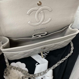 Chanel A01113 Flap Handbag Classic Bag Grained shiny Calfskin Ligth Gray Silver - Default Title - View 7