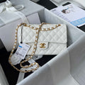 Chanel A01113 Flap Handbag Classic Bag Grained shiny Calfskin White Gold - Default Title - View 1