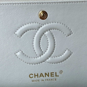 Chanel A01113 Flap Handbag Classic Bag Grained shiny Calfskin White Gold - Default Title - View 9