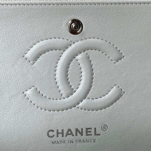 Chanel A01113 Flap Handbag Classic Bag Grained shiny Calfskin White Silver - Default Title - View 8