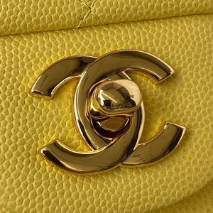 Chanel A01113 Flap Handbag Classic Bag Grained shiny Calfskin Yellow Gold - Default Title - View 3
