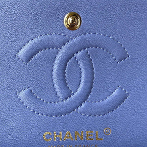 Chanel A01113 Flap Handbag Classic Bag Lambskin Purple Gold - Default Title - View 8