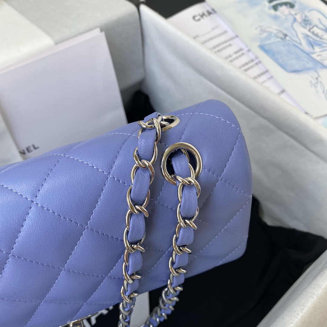 Chanel A01113 Flap Handbag Classic Bag Lambskin Purple Silver - Default Title - View 4