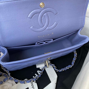 Chanel A01113 Flap Handbag Classic Bag Lambskin Purple Silver - Default Title - View 7