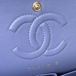 Chanel A01113 Flap Handbag Classic Bag Lambskin Purple Silver - Default Title - View 8