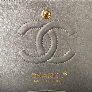 Chanel A01113 Flap Handbag Classic Bag Lambskin Gray Gold - Default Title - View 8