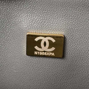 Chanel A01113 Flap Handbag Classic Bag Lambskin Gray Gold - Default Title - View 9