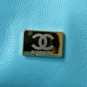 Chanel A01113 Flap Handbag Classic Bag Lake Blue Lambskin Gold - Default Title - View 9