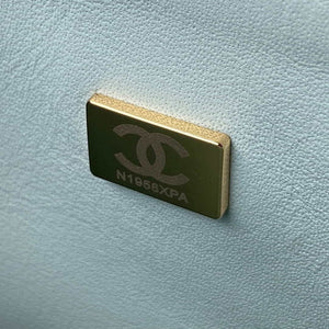 Chanel A01113 Flap Handbag Classic Bag Lambskin Light Blue Gold - Default Title - View 9