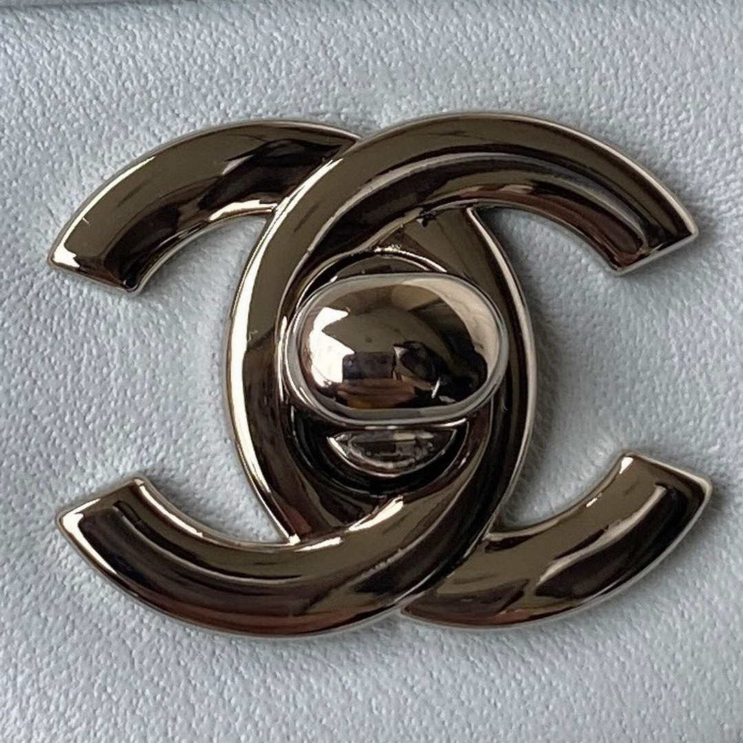 Chanel A01113 Flap Handbag Classic Bag Lambskin Light Blue Silver - Default Title - View 3