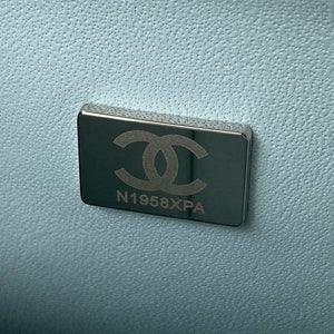 Chanel A01113 Flap Handbag Classic Bag Lambskin Light Blue Silver - Default Title - View 9
