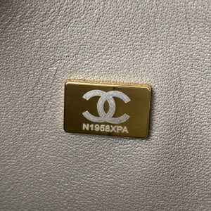 Chanel A01113 Flap Handbag Classic Bag Lambskin Light Gray Gold - Default Title - View 9