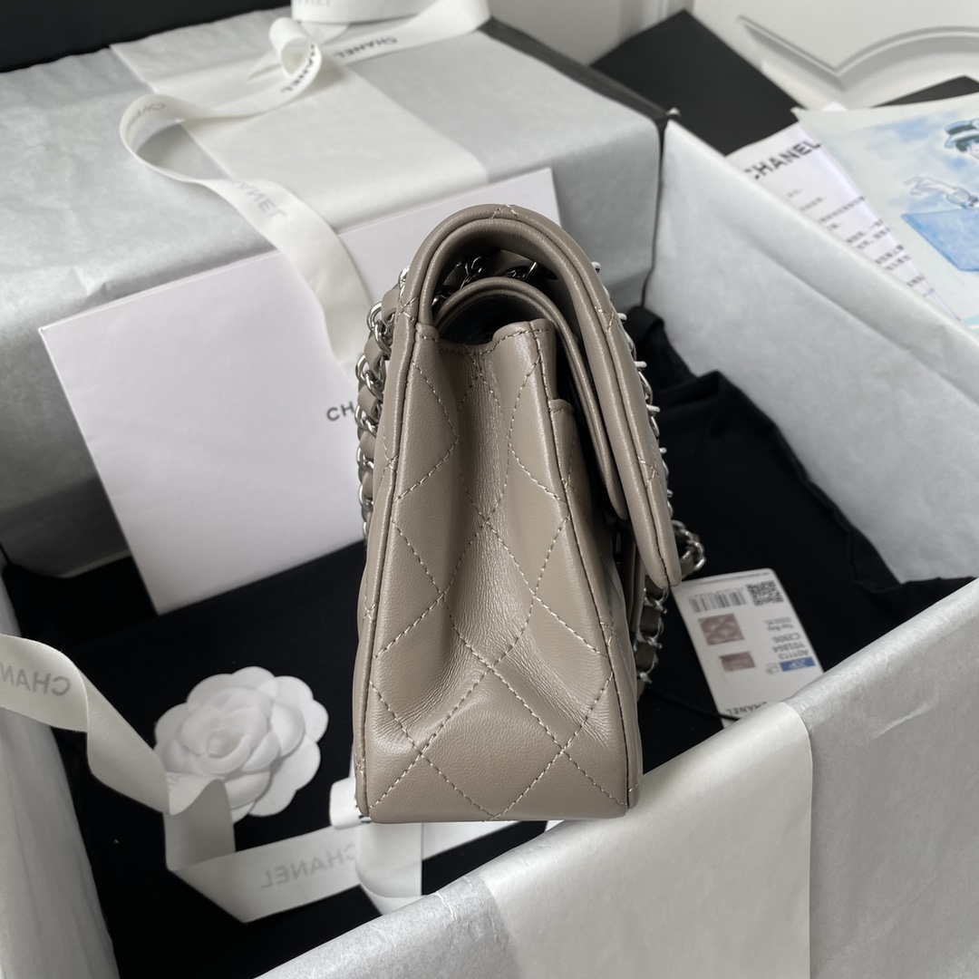 Chanel A01113 Flap Handbag Classic Bag Lambskin Light Gray Silver - Default Title - View 5