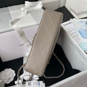 Chanel A01113 Flap Handbag Classic Bag Lambskin Light Gray Silver - Default Title - View 6