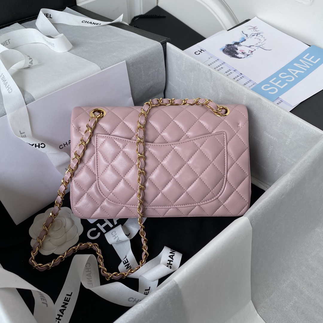 Chanel A01113 Flap Handbag Classic Bag Lambskin Light Pink Gold - Default Title - View 2
