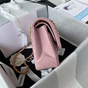 Chanel A01113 Flap Handbag Classic Bag Lambskin Light Pink Gold - Default Title - View 5