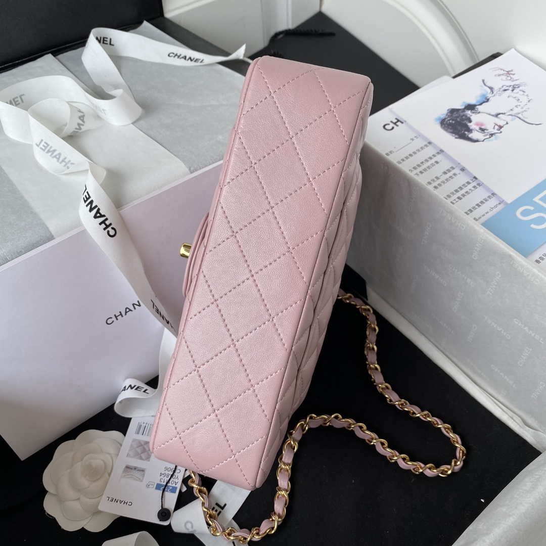 Chanel A01113 Flap Handbag Classic Bag Lambskin Light Pink Gold - Default Title - View 6