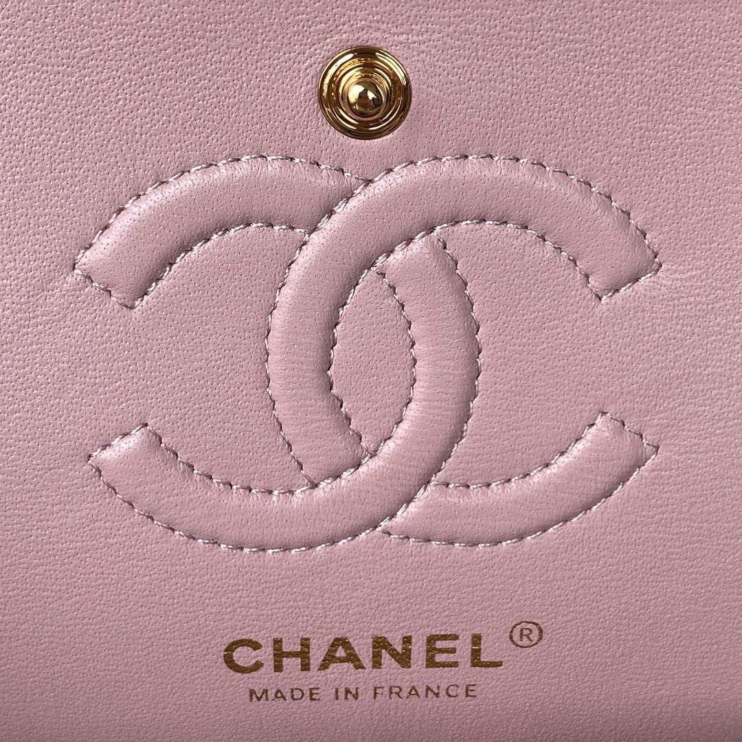 Chanel A01113 Flap Handbag Classic Bag Lambskin Light Pink Gold - Default Title - View 8