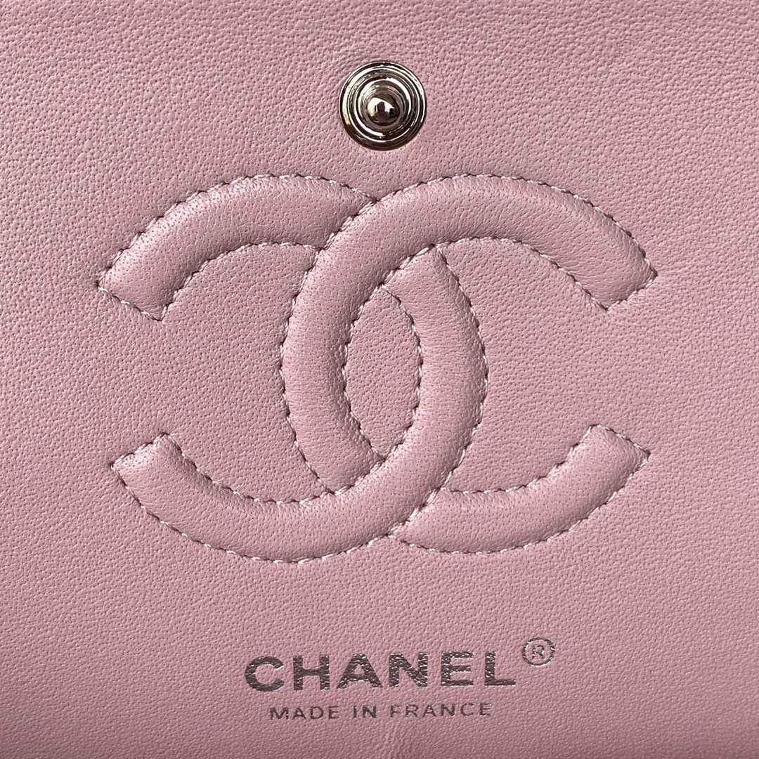 Chanel A01113 Flap Handbag Classic Bag Lambskin Light Pink Silver - Default Title - View 8