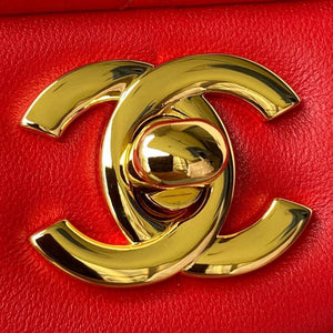 Chanel A01113 Flap Handbag Classic Bag Red Lambskin Gold - Default Title - View 2