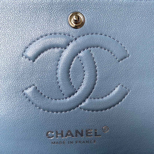 Chanel A01113 Flap Handbag Classic Bag Lambskin Sky Blue Silver - Default Title - View 7