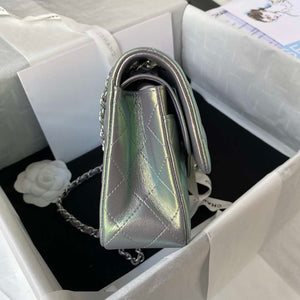 Chanel A01113 Flap Handbag Classic Bag Silver Lambskin silver - Default Title - View 5