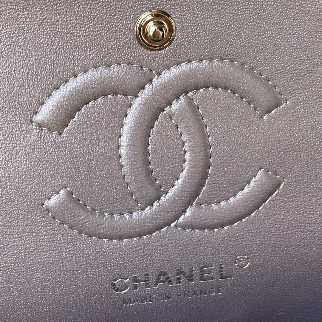 Chanel A01113 Flap Handbag Classic Bag Silver Lambskin silver - Default Title - View 8