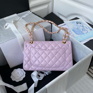 Chanel A01113 Flap Handbag Classic Bag Light Pink Lambskin Gold - Default Title - View 2