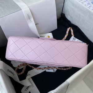 Chanel A01113 Flap Handbag Classic Bag Light Pink Lambskin Gold - Default Title - View 6
