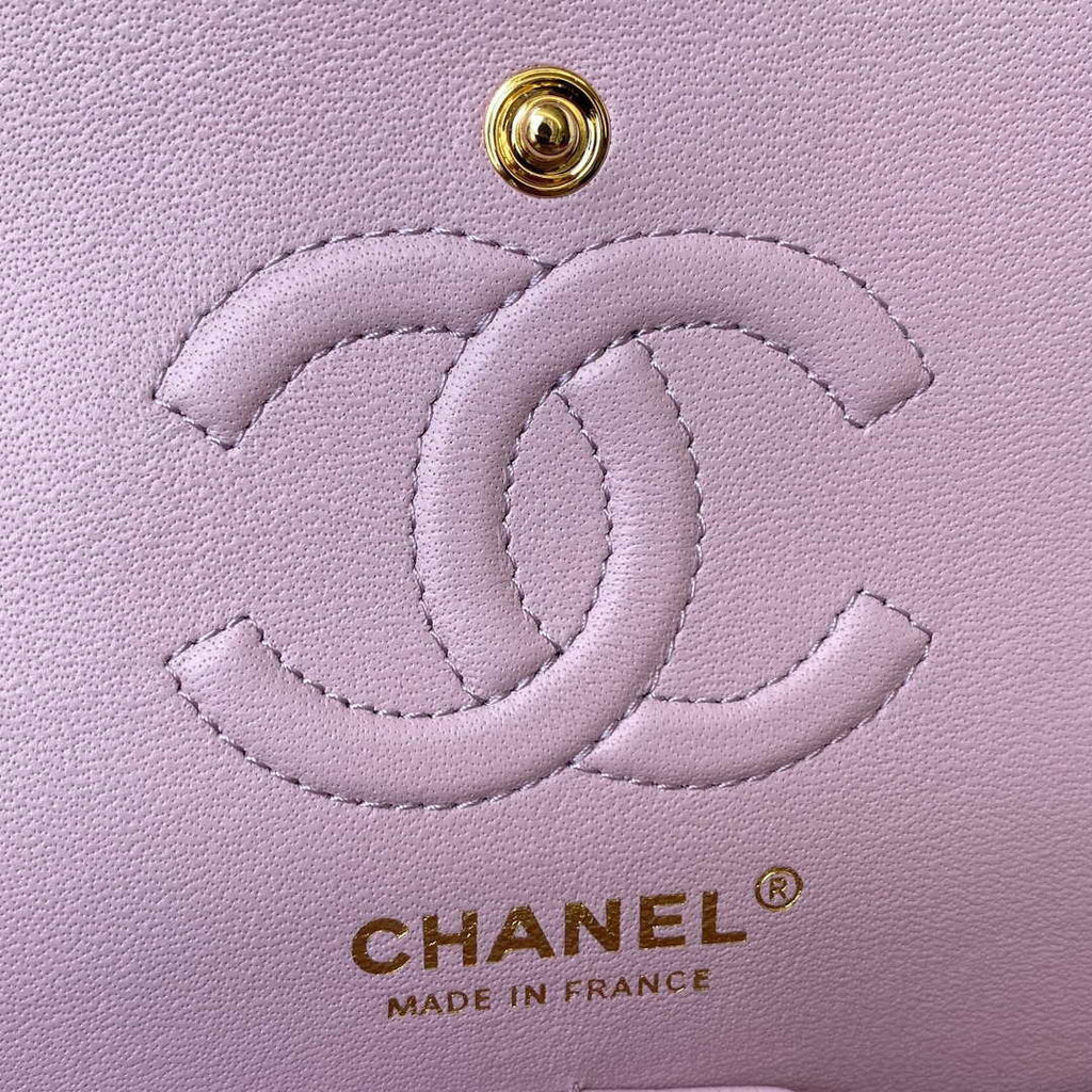 Chanel A01113 Flap Handbag Classic Bag Light Pink Lambskin Gold