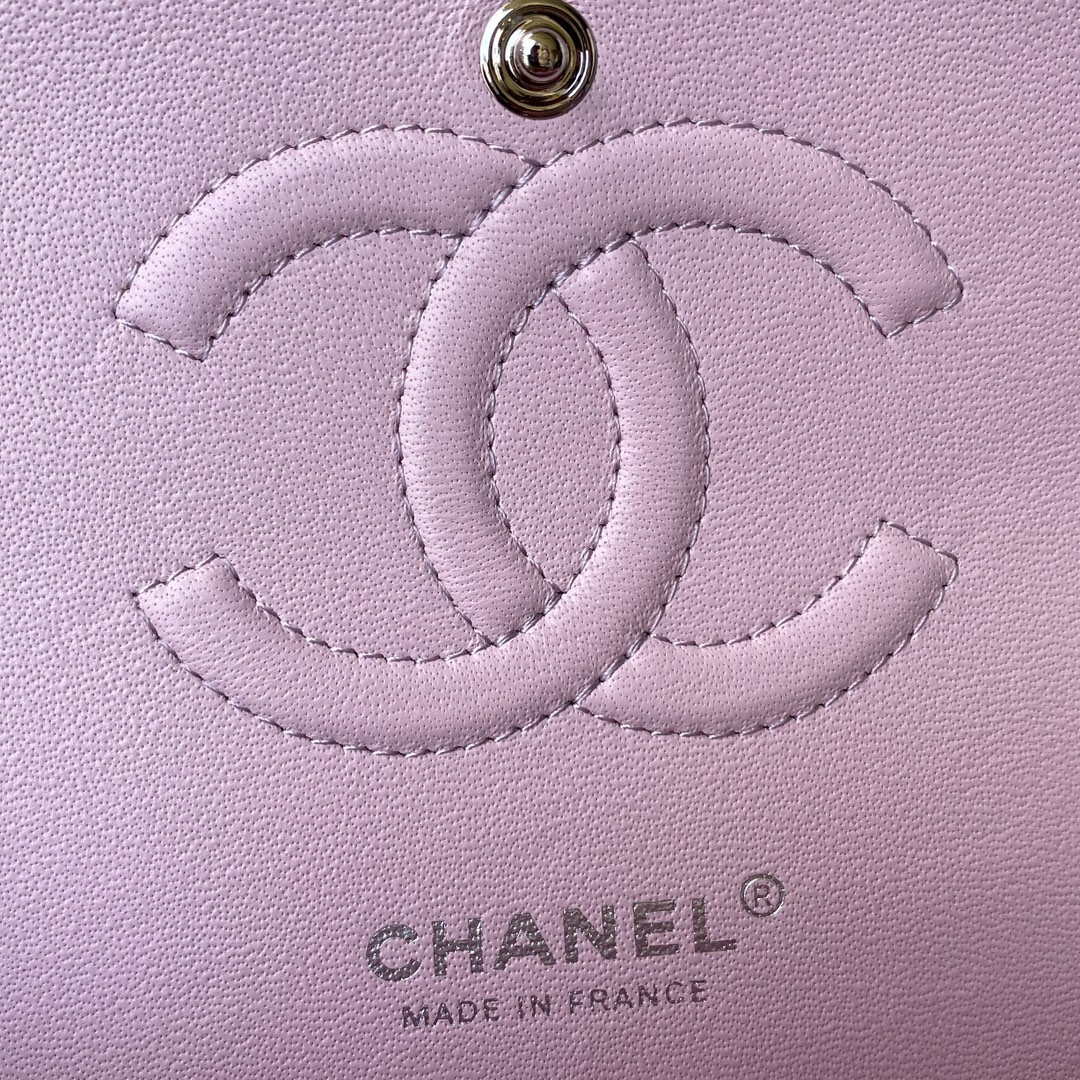 Chanel A01113 Flap Handbag Classic Bag Light Pink Lambskin Silver - Default Title - View 8
