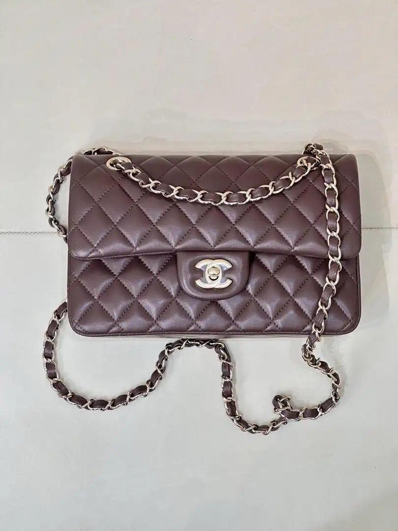 Chanel A01117 Flap Handbag Classic Bag 23cm Dark Red Lambskin