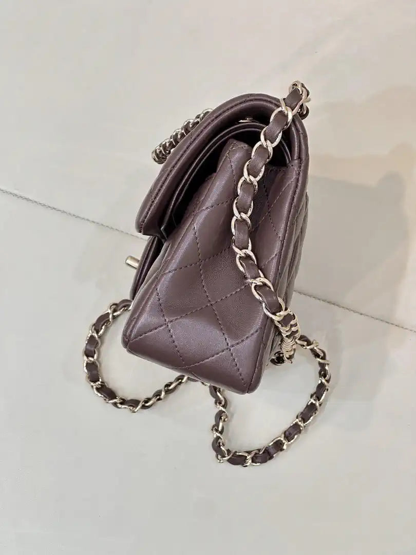 Chanel A01117 Flap Handbag Classic Bag 23cm Dark Red Lambskin