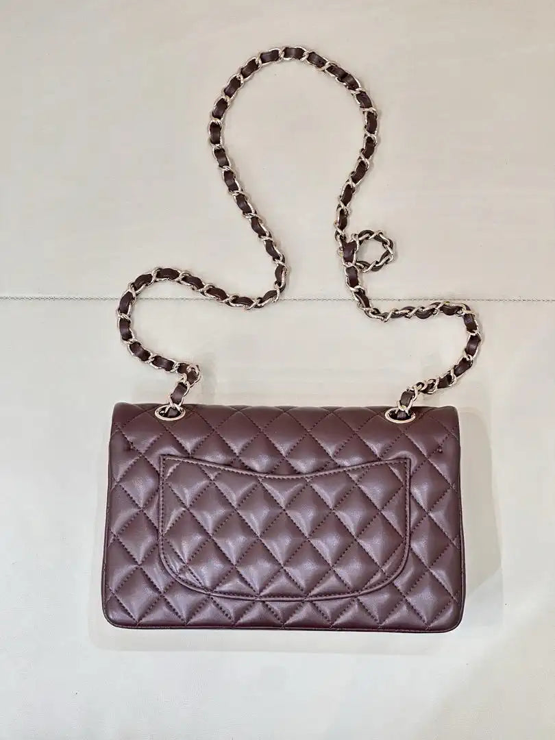 Chanel A01117 Flap Handbag Classic Bag 23cm Dark Red Lambskin