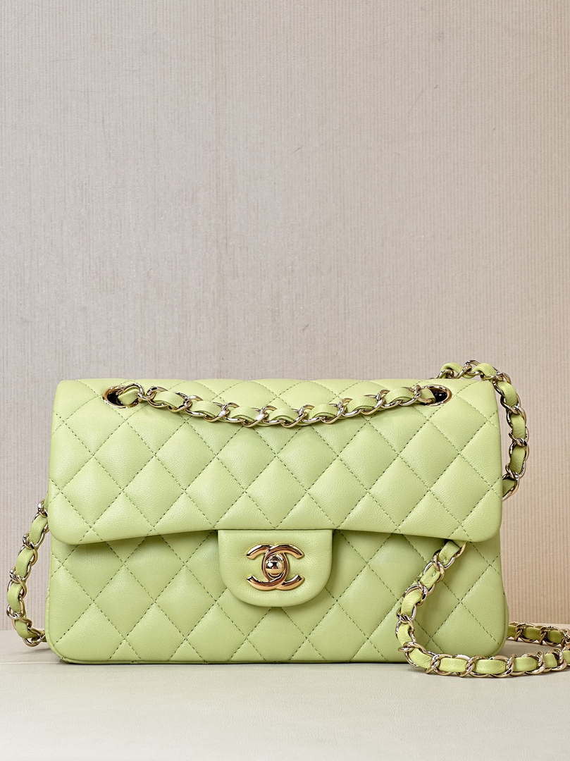Chanel A01117 Flap Handbag Classic Bag 23cm Light Green Lambskin