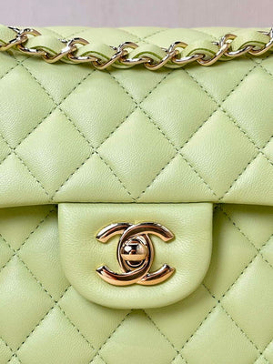 Chanel A01117 Flap Handbag Classic Bag 23cm Light Green Lambskin - Default Title - View 2