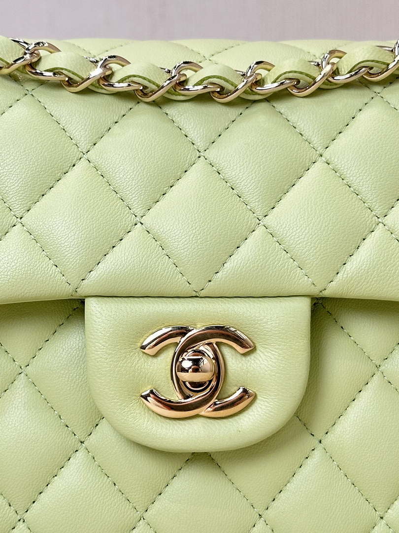 Chanel A01117 Flap Handbag Classic Bag 23cm Light Green Lambskin - Default Title - View 2