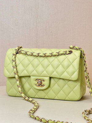 Chanel A01117 Flap Handbag Classic Bag 23cm Light Green Lambskin - Default Title - View 3