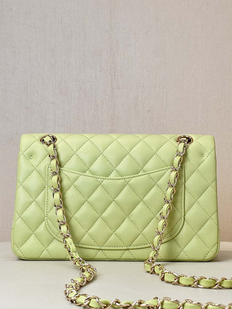 Chanel A01117 Flap Handbag Classic Bag 23cm Light Green Lambskin
