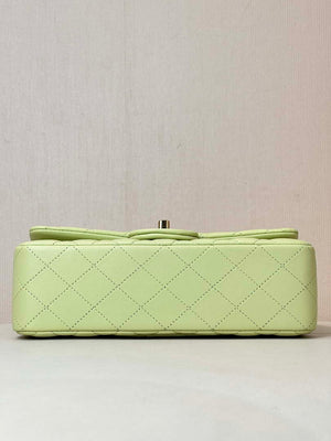 Chanel A01117 Flap Handbag Classic Bag 23cm Light Green Lambskin - Default Title - View 9