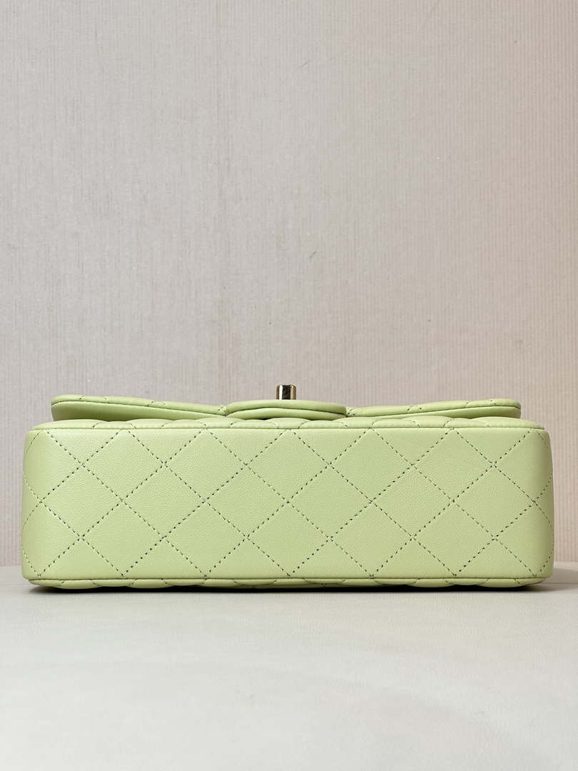 Chanel A01117 Flap Handbag Classic Bag 23cm Light Green Lambskin - Default Title - View 9