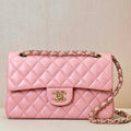 Chanel A01117 Flap Handbag Classic Bag 23cm Pink Lambskin - Default Title - View 1
