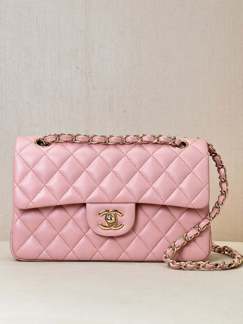 Chanel A01117 Flap Handbag Classic Bag 23cm Pink Lambskin