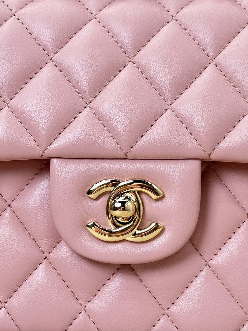 Chanel A01117 Flap Handbag Classic Bag 23cm Pink Lambskin