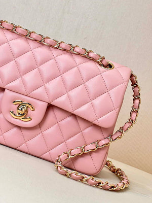Chanel A01117 Flap Handbag Classic Bag 23cm Pink Lambskin - Default Title - View 3