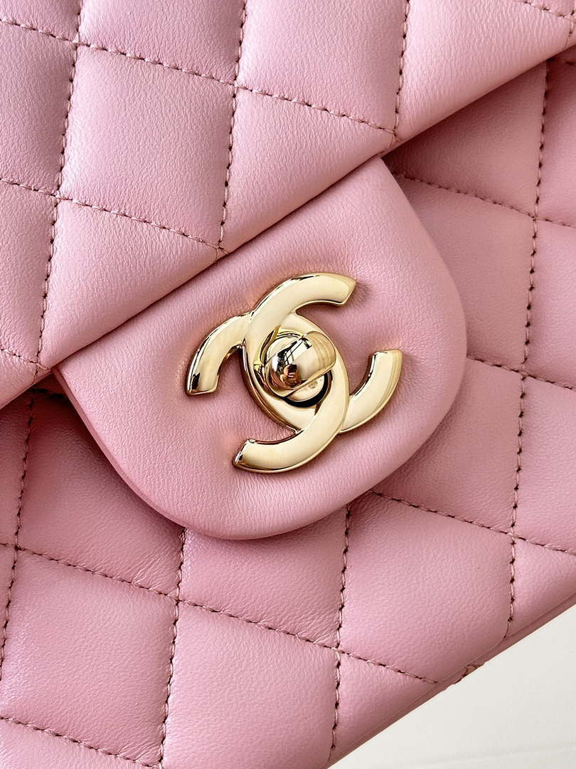 Chanel A01117 Flap Handbag Classic Bag 23cm Pink Lambskin