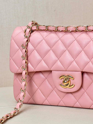 Chanel A01117 Flap Handbag Classic Bag 23cm Pink Lambskin - Default Title - View 6