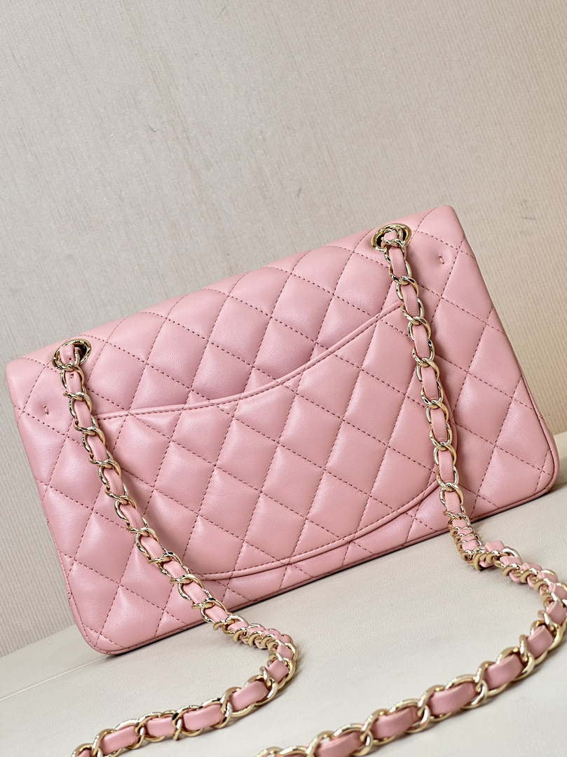 Chanel A01117 Flap Handbag Classic Bag 23cm Pink Lambskin