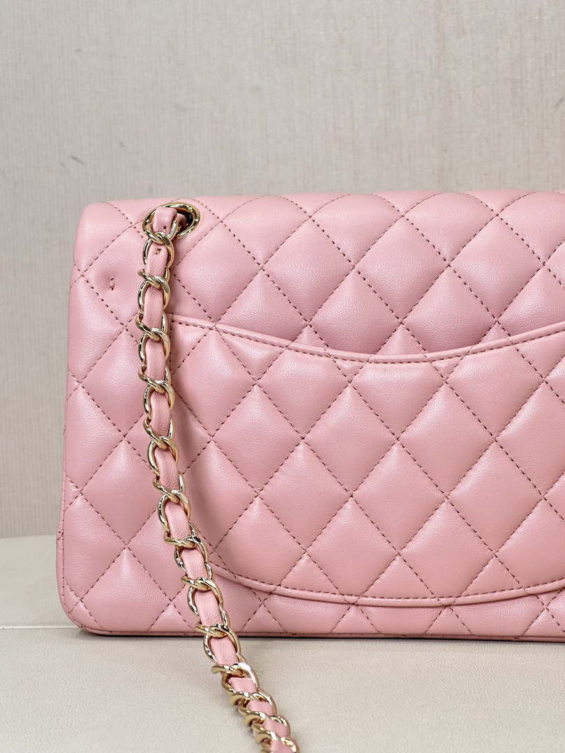 Chanel A01117 Flap Handbag Classic Bag 23cm Pink Lambskin - Default Title - View 9