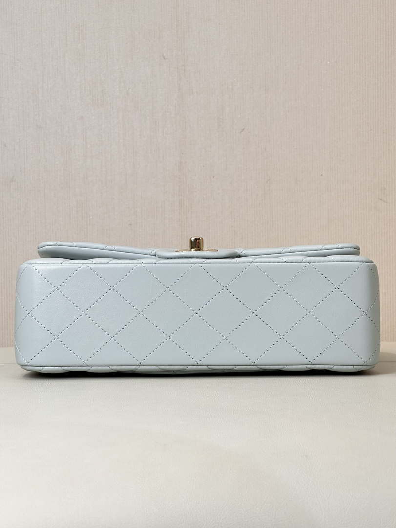 Chanel A01117 Flap Handbag Classic Bag 23cm Light Blue Lambskin